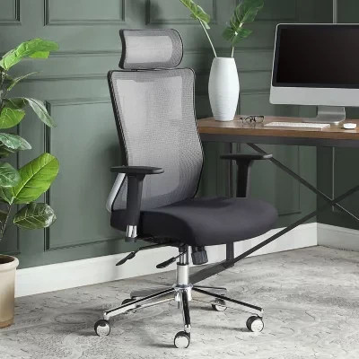 Wellness by Design Ergonomic Mesh Back Chair with Headrest