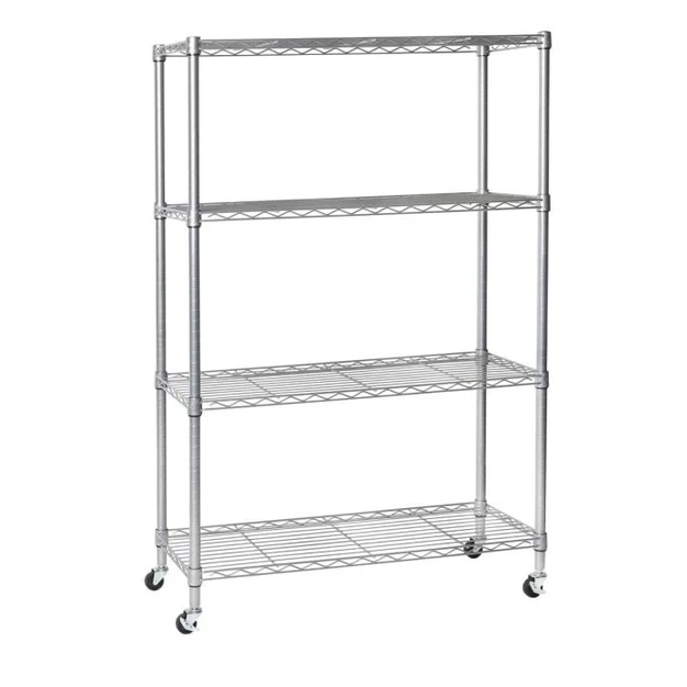 4-Tier NSF Steel Shelving, 36" W x 14" D x 54" H, Silver