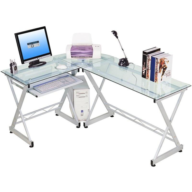 Techni mobili glass computer desk